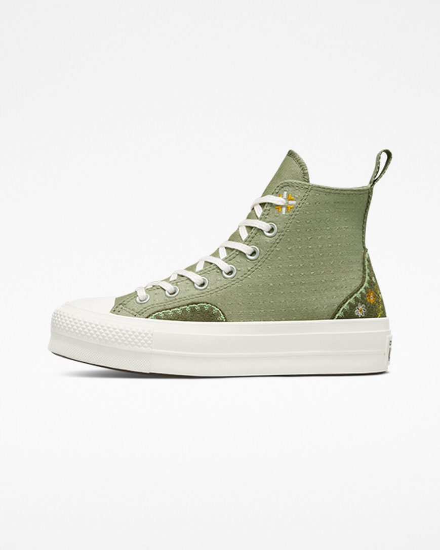 Women's Converse Chuck Taylor All Star Lift Autumn Embroidery High Top Platform Shoes Light | AU 9CE86W